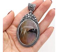 Natural Stone Antique Silver-Color Malachites Opal Red Agated Pendant Crystal for Pendant Necklace DIY Jewelry Making Supplies-Mix_agate
