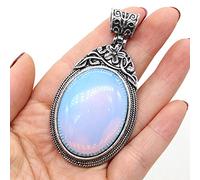 Natural Stone Antique Silver-Color Malachites Opal Red Agated Pendant Crystal for Pendant Necklace DIY Jewelry Making Supplies-Opal_stone