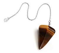Natural Stone Balance Crystal Red Agates Dowsing Pendulum Circular Cone Charms Pendant for Men Women Divination Gift-P0023
