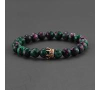 Natural Stone Beads Paired Bracelet Men Fashion Obsidian Lava Crown Charm Couple Bracelets for Women Distance Friendship Jewelry-19_21cm