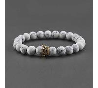 Natural Stone Beads Paired Bracelet Men Fashion Obsidian Lava Crown Charm Couple Bracelets for Women Distance Friendship Jewelry-20_17 centimeters