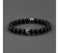 Natural Stone Beads Paired Bracelet Men Fashion Obsidian Lava Crown Charm Couple Bracelets for Women Distance Friendship Jewelry-32_21cm