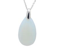 Natural Stone Crystal Water Drop Shape Pendants Chain Necklaces,opal