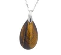 Natural Stone Crystal Water Drop Shape Pendants Chain Necklaces,tiger Eye Stone