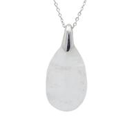 Natural Stone Crystal Water Drop Shape Pendants Chain Necklaces,white Crystal
