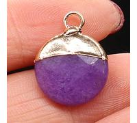 Natural Stone Faceted Pendant Disc Shape Lapis lazuli Crystal for Charms Jewelry Making Necklace Earring 15x18mm-LILA