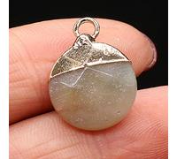 Natural Stone Faceted Pendant Disc Shape Lapis lazuli Crystal for Charms Jewelry Making Necklace Earring 15x18mm-Amazonite