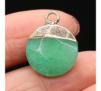 Natural Stone Faceted Pendant Disc Shape Lapis lazuli Crystal for Charms Jewelry Making Necklace Earring 15x18mm-Light_Green
