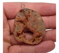Natural Stone Irregular Shape Druzy Pendants Multi-color Charms for Jewelry Making DIY Necklace Crafts 30-35mm-B