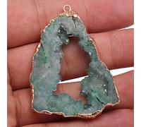 Natural Stone Irregular Shape Druzy Pendants Multi-color Charms for Jewelry Making DIY Necklace Crafts 30-35mm-M