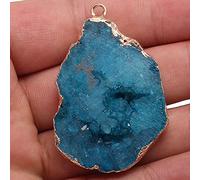 Natural Stone Irregular Shape Druzy Pendants Multi-color Charms for Jewelry Making DIY Necklace Crafts 30-35mm-I