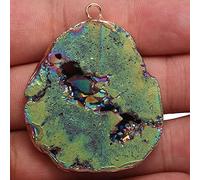 Natural Stone Irregular Shape Druzy Pendants Multi-color Charms for Jewelry Making DIY Necklace Crafts 30-35mm-L