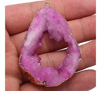 Natural Stone Irregular Shape Druzy Pendants Multi-color Charms for Jewelry Making DIY Necklace Crafts 30-35mm-J