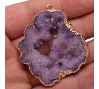 Natural Stone Irregular Shape Druzy Pendants Multi-color Charms for Jewelry Making DIY Necklace Crafts 30-35mm-C
