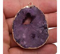Natural Stone Irregular Shape Druzy Pendants Multi-color Charms for Jewelry Making DIY Necklace Crafts 30-35mm-K