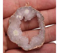 Natural Stone Irregular Shape Druzy Pendants Multi-color Charms for Jewelry Making DIY Necklace Crafts 30-35mm-G