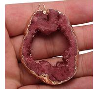 Natural Stone Irregular Shape Druzy Pendants Multi-color Charms for Jewelry Making DIY Necklace Crafts 30-35mm-D