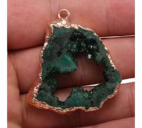Natural Stone Irregular Shape Druzy Pendants Multi-color Charms for Jewelry Making DIY Necklace Crafts 30-35mm-E