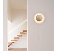 Natural Stone Lamp Japanese Style Circular Shape Sconces Source Wall Light for Bedroom Bedside Bathroom Headlights Home Lighting Foyers