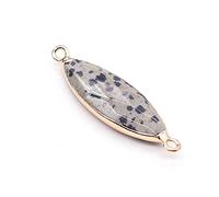 Natural Stone Pendant Double Hole Agates/Tiger Eye Connector for Jewelry Making DIY Necklace Bracelet 6x14mm-Damation_Jasper_6x14mm
