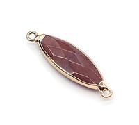 Natural Stone Pendant Double Hole Agates/Tiger Eye Connector for Jewelry Making DIY Necklace Bracelet 6x14mm-India_Agate_6x14mm