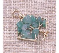 Natural Stone Pendant Heart Shape Amethysts Clear Crystal For Jewelry Making DIY Necklace Earring for Women-Green_Aventurine