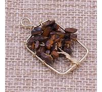 Natural Stone Pendant Heart Shape Amethysts Clear Crystal For Jewelry Making DIY Necklace Earring for Women-Tiger_Eye