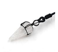 Natural Stone Pendants Hexagonal Rose Crystal Quartzs Black Rope Wrapped Lapis Lazuli Amethysts Necklace,white Crystal
