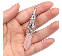 Natural Stone Pendants Vintage Amethysts Lapis lazuli Crystal Pillar for Jewelry Making DIY Necklace Women Gift 12x70mm-Rose_Quartz