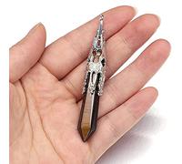 Natural Stone Pendants Vintage Amethysts Lapis lazuli Crystal Pillar for Jewelry Making DIY Necklace Women Gift 12x70mm-Tiger_Eye