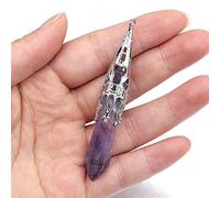 Natural Stone Pendants Vintage Amethysts Lapis lazuli Crystal Pillar for Jewelry Making DIY Necklace Women Gift 12x70mm-Amethyst