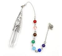 Natural Stone Pendulum for Dowsing Divination Hexagonal Prism Chakra Pendule Quartz Energy Amulet Crystal Jewelry-Clear Crystal Chakra
