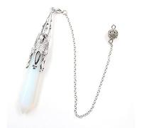Natural Stone Pendulum for Dowsing Hexagonal Pink Quartz Lapis Purple Crystal Stone Amulet Pendule Divination Jewelry Gift-Opal