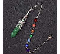 Natural Stone Pendulum for Dowsing Hexagonal Pink Quartz Lapis Purple Crystal Stone Amulet Pendule Divination Jewelry Gift-Green Aventurine