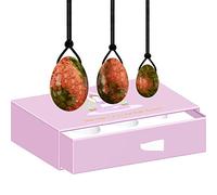 Natural Stone Yoni Eggs Drilled Jade Egg Set with Box Women Kegel Exercise-Blood_Stone_Eggs