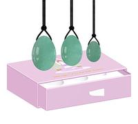 Natural Stone Yoni Eggs Drilled Jade Egg Set with Box Women Kegel Exercise-Red_Agate_Eggs