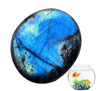 Natural Stones - Gem Quality Moonstone | Palm Blue Crystal Decorativo De Luna, Joya De Piedra Lunar Pulida, Piedra De Luna De Bolsillo Pulida, De Piedra De Luna Blanca Para Regalos