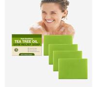 Natural Tea Tree Oil Body Wash Bar, jabón facial y corporal de limpieza profunda con aceite de árbol de té, limpieza profunda de los poros para aliviar, jabón hidratante calmante hecho a mano (4