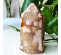 Natural The Cherry Agate Geode Druzy Crystal Tower Point Decoración Para El Hogar Varita Brujería Reiki Meditación Chakra Cristales Curativos,A23 233 G 88 Mm