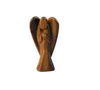 Natural Tiger Eye Stone Reiki Carved Spiritual Gemstone Guardian Pocket Angel Statue Ornament Decoration " 2 inches approx -