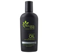 Natural Tone Organic Skincare Potenciador de bronceado con aceite de platino, 6 onzas, bronceado dorado profundo con macadamia, rosa mosqueta y coco