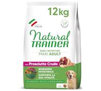 Natural Trainer Adult Maxi - Comida Seca para Perros con jamón Crudo y arroz, 12 kg