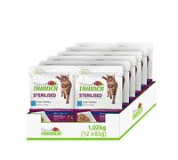 Natural Trainer - Alimento húmedo esterilizado para Gatos Adultos con atún - 12 Sobres x 85 gr - 1020 gr
