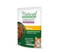 Natural Trainer - Alimentos húmedos para Gatos Adultos esterilizados - Bocaditos en Salsa con Pollo 24 x 85 g