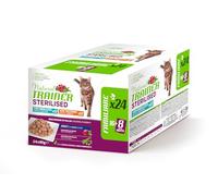 Natural Trainer Comida húmeda para Gatos Adultos esterilizados, Multipack Pavo y Bacalao, 24 x 85 g