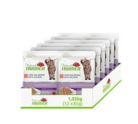 Natural Trainer Mature - Comida húmeda para Gatos con salmón, 12 Sobres x 85 g, 1020 g