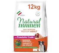 Natural Trainer Medium Comida para Perros Adultos con jamón Crudo - 12 kg