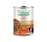 Natural Trainer Medium-Maxi - Comida húmeda para Perros Adultos - Paté con Ternera, 12 x 400 g