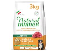 Natural Trainer Sensitive No Gluten - Pienso para Perros Medium-Maxi Adult con Cordero y Cereales Integrales - 3kg