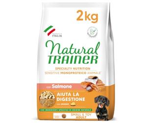 Natural Trainer Sensitive No Gluten - Pienso para Perros Mini-Toy Puppy-Junior con Salmón y Cereales Integrales - 2kg